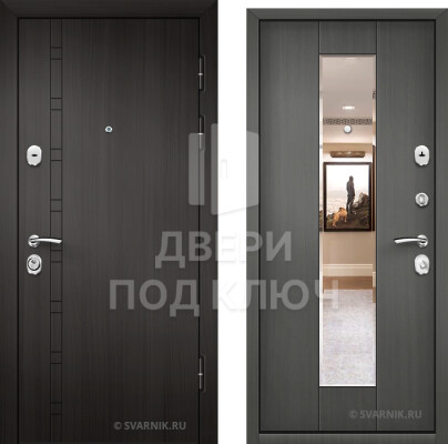 Дверь широкая со стеклом с шумоизоляцией в коттедж ДПК-8287